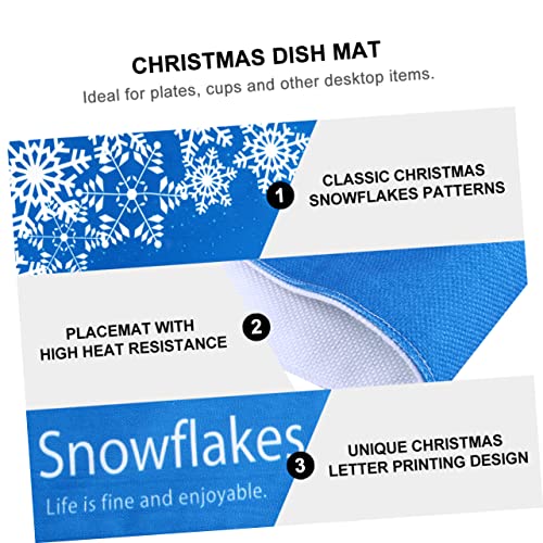 Ushobe 2Pcs Insulation Pads Table Placemats Christmas Dinner Mat Winter Placemats Christmas Tableware Mat Christmas Table Placemat Christmas Placemat Earth Tones Combo Plate Fabric #TOP2