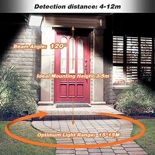 UDIYO Security Lights with Motion Sensor, 100W LED PIR Floodlight, 10000 Lumens Super Bright, LED Flood Lights with 1.5M Power Cable IP66 Waterproof for Garden, Yard, Garage, 6500K