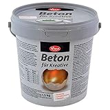 ANWENDUNG - Der Bastel Beton ist schnell angemischt und selbsttrocknend. Trockenmasse mit Wasser verrühren. Die entstandene Beton Paste z. B. direkt in eine Gießform gießen. Nach ca. 2 Stunden ist der Beton hart, nach 24 Stunden komplett ausgehärtet!