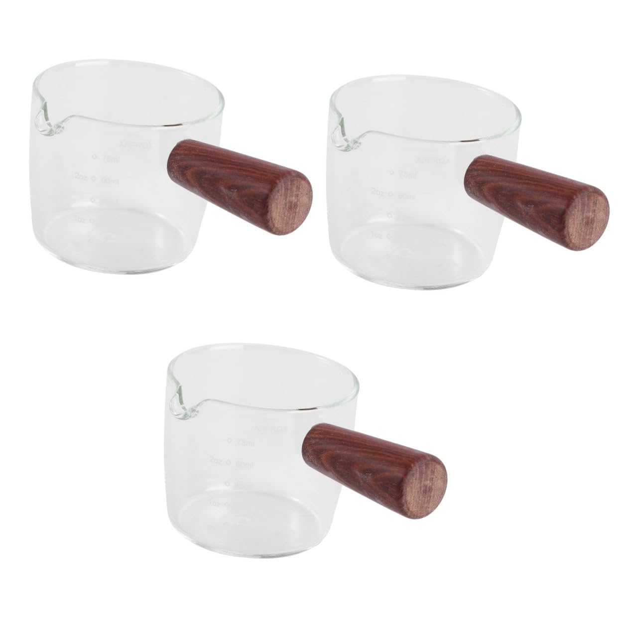 IMIKEYA 3 Pièces Tasse De Lait Petit Pot à Lait Pichet Triple En Verre D'espresso Petit Pichet En Verre Mini Tasses à Café à Café Crémier Beurre Le Dessert Un Céramique