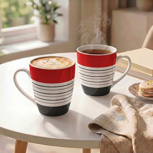 Image of UPC Premium Bone China Coffee Mug Set of 2 | Elegant Ceramic Tea & Coffee Cups for Home, Office & Cafe | Lightweight, Durable, Microwave & Dishwasher Safe Mug Set | Luxury Drinkware Collection