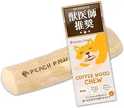 Peach Paw Bastão de mastigar madeira para café – brinquedo natural para cães para dentição e mastigação dentária (G)