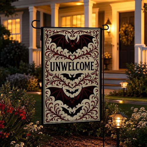 Halloween Decorations Outdoor - UNWELCOME Garden Flag - image 8