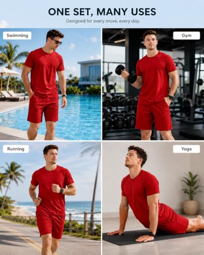 Image of Swimming Costume for Man | Co Ords for Men | Swim Suit for Men - Lightweight Quick Dry Beach & Gym Set Built to Water & Training