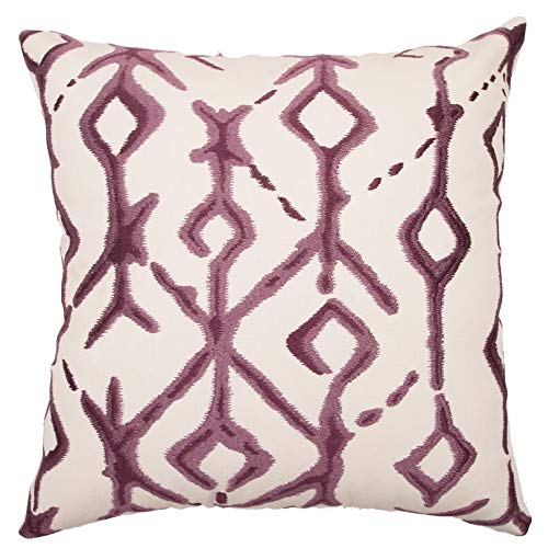 Ardenmead 100% Cotton Tie & Dye Effect in Embroidered Style Zippered Cushion Cover|Cotton Cushion Covers Set of 2|Printed Cushion Covers|(White & Maroon | 16x16 Inches | Set of 2)