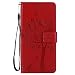 Produktbild Snow Color [Moto G6 Plus Hülle, Premium Leder Tasche Flip Wallet Case [Standfunktion] [Kartenfächern] PU-Leder Schutzhülle Brieftasche Handyhülle für Motorola Moto G6Plus - COKT011681 Rot