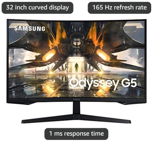 Image of SAMSUNG Odyssey G50A Series 32-Inch WQHD (2560x1440) Gaming Monitor, 165Hz, 1ms, IPS Panel, G-Sync, HDR10 (1 Billion Colors), Ultrawide Game View (LS32AG500PNXZA)