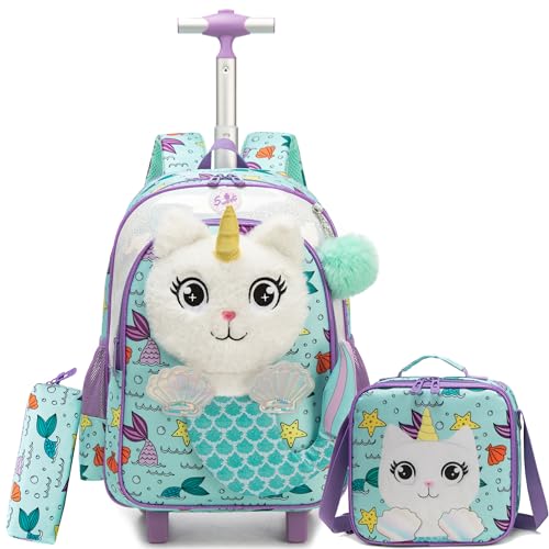 HTgroce Mochila con Ruedas Niña Mochilas Escolares con Ruedas 6 años Vuelta al Cole Material Escolar