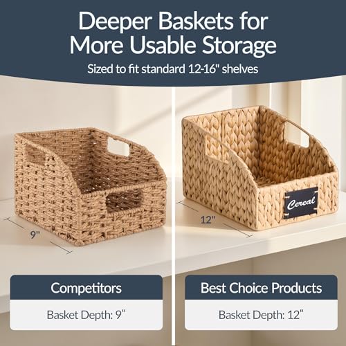 Best-Choice-Products-Water-Hyacinth-Pantry-Storage-Baskets-Wicker-Baskets-wBuilt-in-Handles-Handwoven-Shelf-Baskets-for-Organizing-Pantry-Organizers-and-Storage-3-Pack-Natural