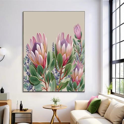 Affiche decoration murale pour salon nature et design floral scandinave