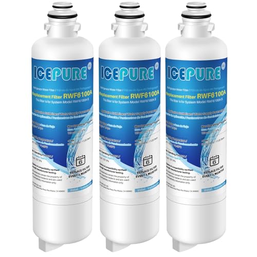 Image of ICEPURE Refrigerator Water Filter Replacement for Bosch Ultra Clarity Pro BORPLFTR50, BORPLFTR55, 11032531, 12033030, 12028325, 11025825, B36CT80SNS, B36CL80ENS, WFC100MF, WFS200MF, RA450022, 3PACK