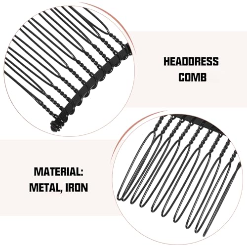 Peinetas de metal negro 10 dientes BESTOYARD accesorios cabello 50 piezas 3
