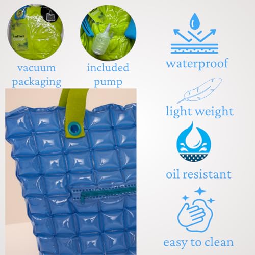 Bolso de mano inflable para mujer azul XL miniatura 4