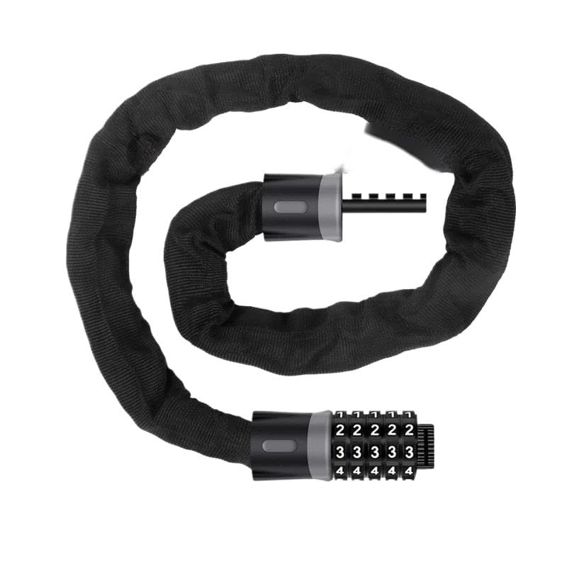 Codice numerico Blocco catena in acciaio legato for bicicletta Antifurto e taglio Scooter Moto Bici Password di sicurezza Morbido pieghevole (Color : B2-5 digit 90cm 650g)