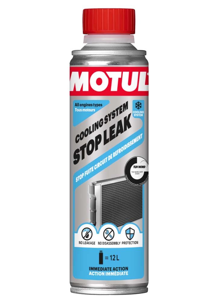 MOTUL Sellador Sistema Refrigeración, Aditivo Antifugas para Circuitos de Refrigeración, Repara Microfisuras y Pequeñas Fugas, Compatible con Todo Tipo de Líquidos, Cooling System Stop Leak, 300 ml
