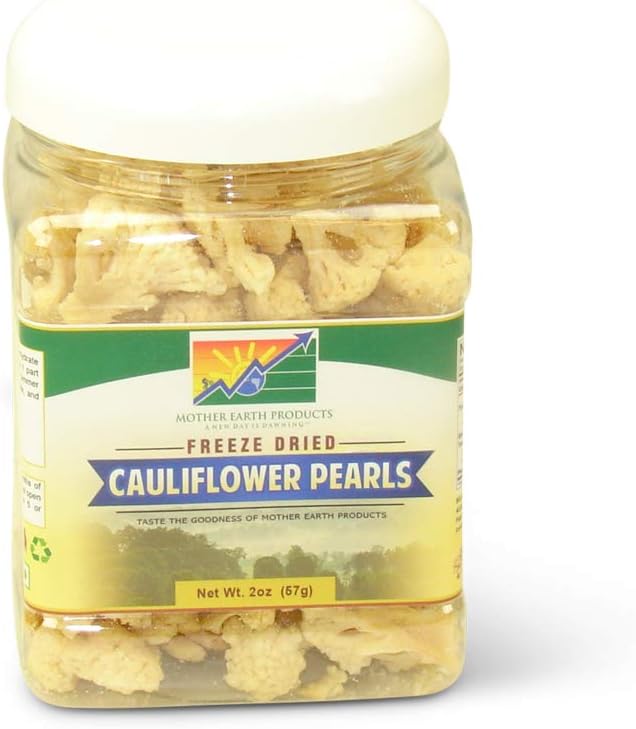 Mother Earth Products Freeze Dried Cauliflower (One Full Quart Plastic Jar)