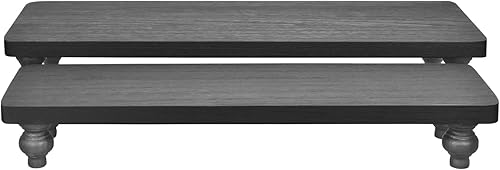 Miniatura 19 de Ikee Design Juego de 3 piezas de soporte elevador de madera, soporte elevador de madera para cupcakes y postres para joyas, monitor, apilable