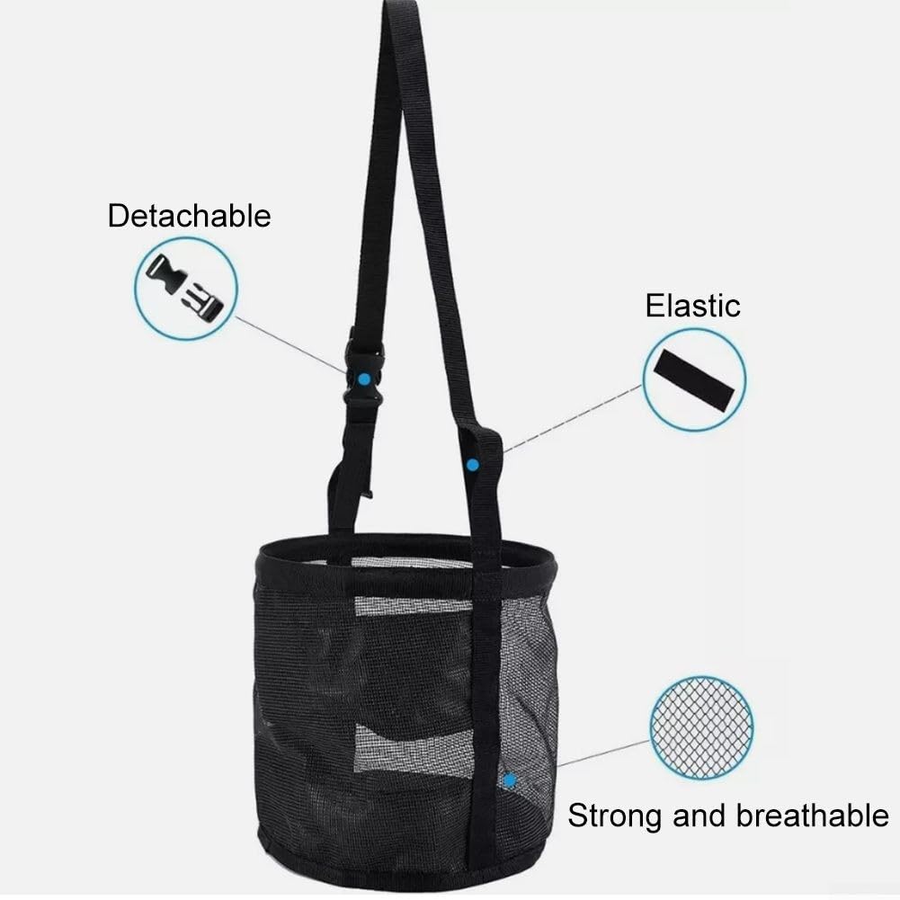 Sac d'alimentation pour cheval étanche style muselière confortable avec poignées de transport facile (S)