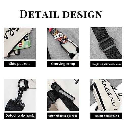 Image of GUSTAVE Crossbody Bag for Men Women with Badges, Waterproof Sling Bag Large Shoulder Bag with Adjustable Strap for Commuting Travel Outdoor Activities Cycling