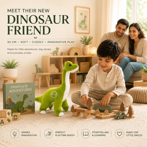 Image of Chi-Chimpu Toyss Dinosaur Soft Toy 30cm | Cute Plush Dinosaur Stuffed Animal for Kids | Soft Hugging Toy | Dinosaur Toy | Gift for Kids