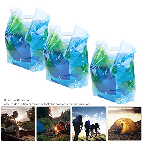 Junlucki Suporte de água, tampa tipo rotação, 3 peças, saco de água potável, portátil para acampamen