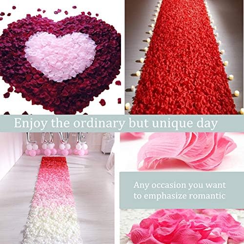 Ivory Silk Rose Petals,1000pcs Rose Petals for Bed,Romantic Artificial Rose Petals Decoration,Confetti Silk Flower Petals for Wedding, Valentine's Day,Party, Birthday,Romantic Art Decoration Table