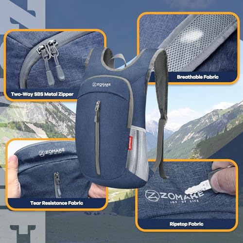 Morrales ZOMAKE liviano 10L plegable azul miniatura 5