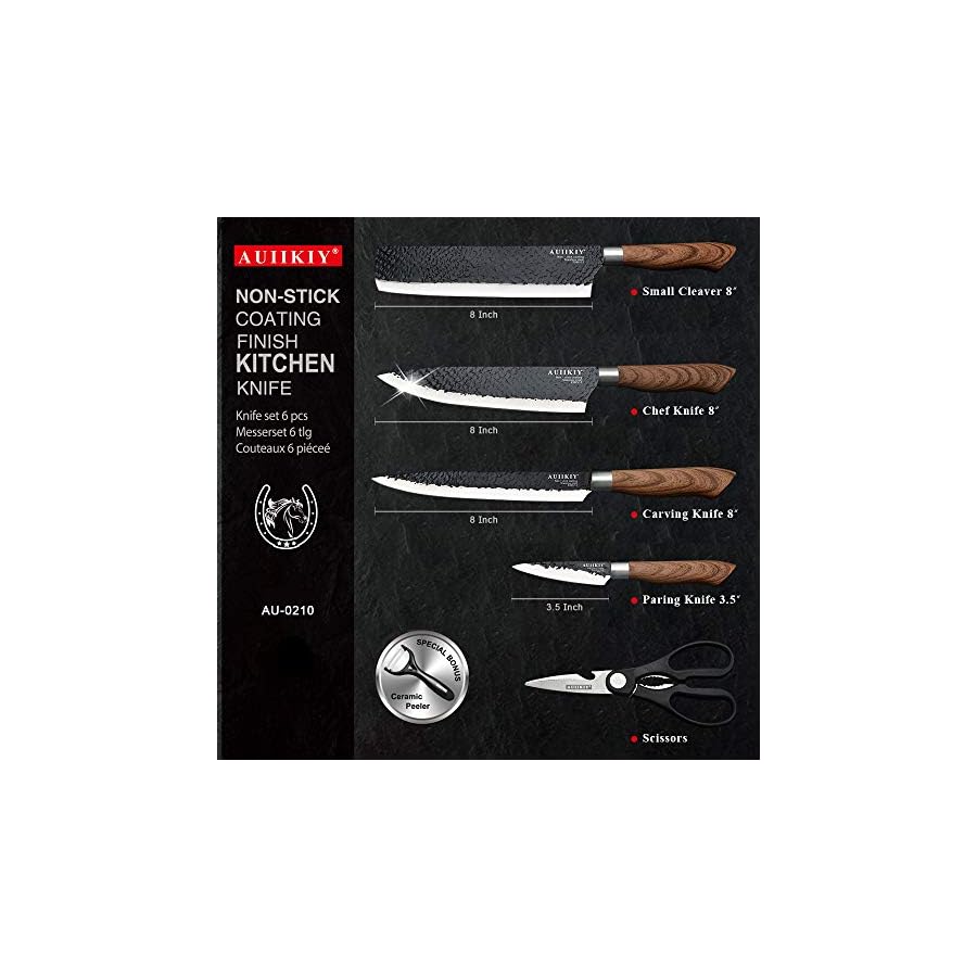 6-Pieces-Professional-Kitchen-Knives-Set-With-Giftbox-High-Carbon-Stainless-Steel-Forged-Kitchen-Knife-Set-Sharp-Chef-Knife-Set-For-Chef-Cooking-Paring-Cutting-Slicing-High-Carbon-Black AUIIKIY 6 Pieces Professional Kitchen Knives Set With Giftbox, High Carbon Stainless Steel Forged Kitchen Knife Set, Sharp Chef Knife Set For Chef Cooking Paring Cutting Slicing (High Carbon Black)