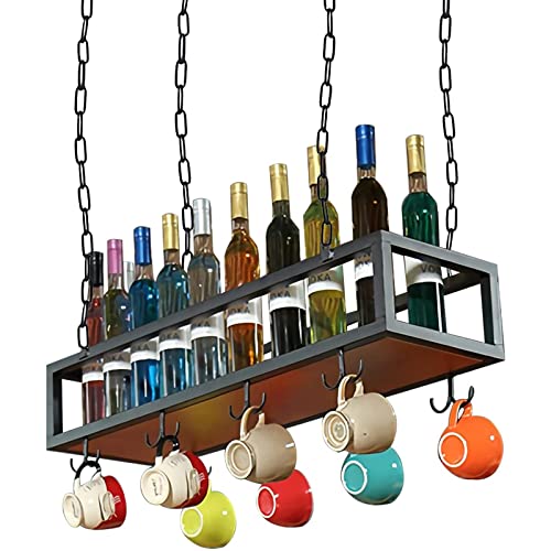 Soporte de vino industrial para techo 80 cm miniatura 1