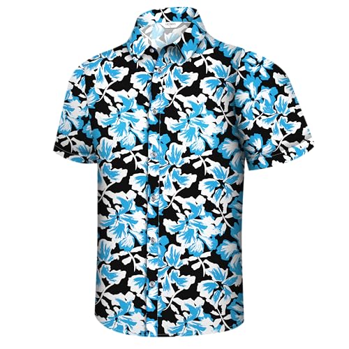 Image of Hawaiian Shirt for Men Tropical Shirts Summer Beach Button Down Short Sleeve Luau Aloha Floral Cruise Vacation Outfit 2026