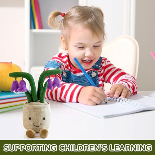 XIMEY Plüsch Pflanze im Topf, Plüschtier im Topf Pliischtier, Plüsch Blume, Kuscheltier Pflanze, Pflanzen Plüschfigur Dekofür Kinder Baby Mädchen Junge
