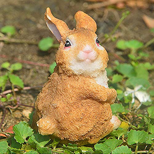 3Pcs Miniature Rabbit Figurines,Fairy Garden Accessorie Rabbit Easter Bunnies Resin Ornaments Garden Bonsai Decoration Sculpture Statue Figurines For Lawn Potted Plants (A) #TOP7