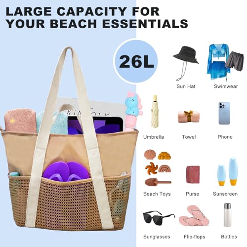 Bolso de Playa Impermeable con Cierre y Malla miniatura 5