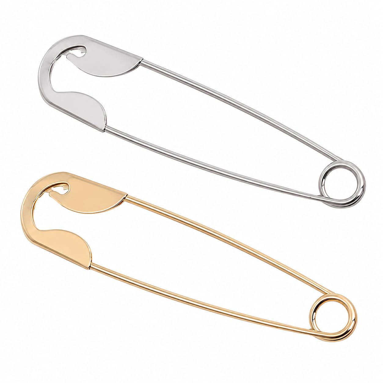 TOTAL HOME Oversized Safety Pin Hair Clip for Women - Big Metal Juda Pin Hair Clutcher for Bun, Saree & Dupatta | 13.6cm Large Hair Accessories for Girls & Kids | Silver + Gold, Pack of 2-image-21