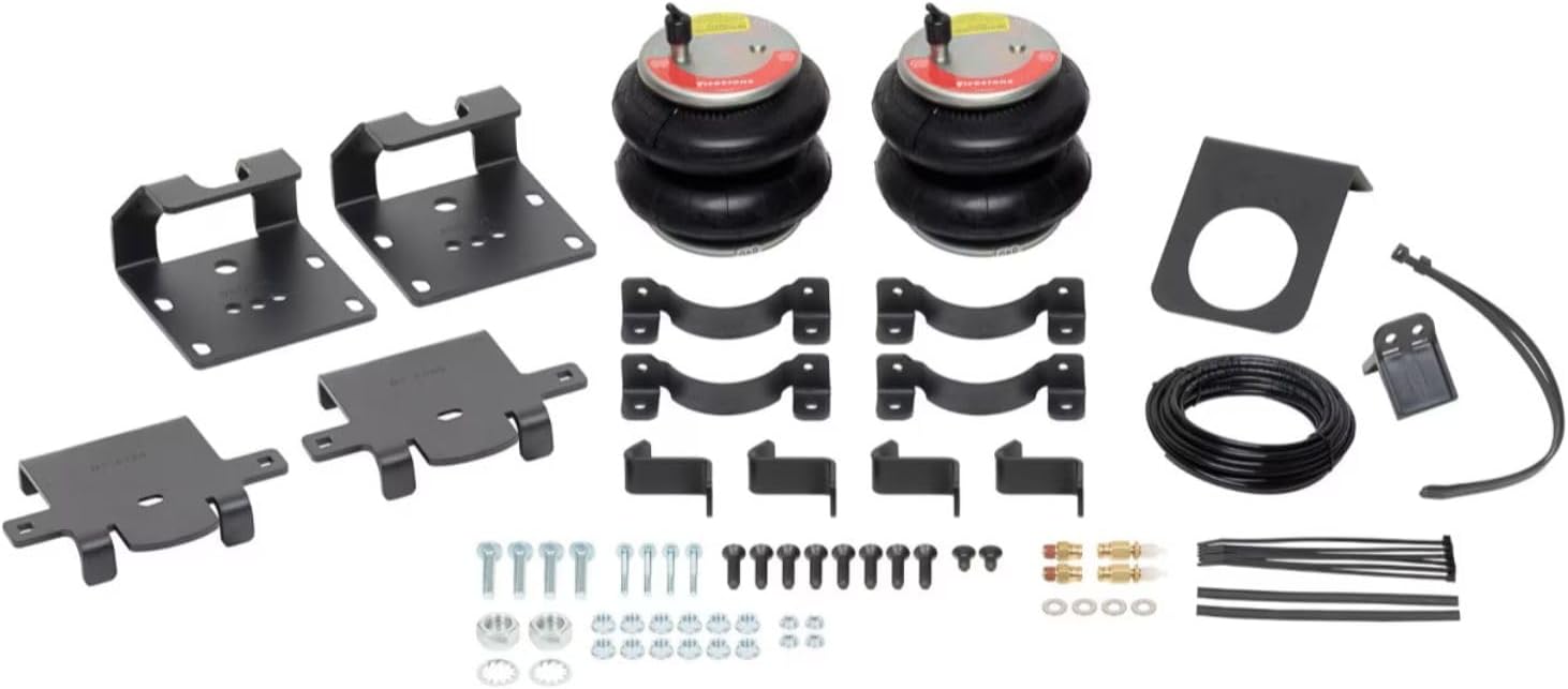 TrendsAuto Firestone Airide Red Label Air Springs Rear Kit & Air Command Heavy Compressor with Dual Analog Gauge System fits 2011-2026 Silverado Sierra 2500HD 3500HD | Includes TrendsAuto Decal