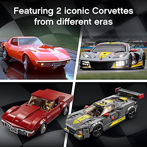 LEGO 76903 Speed Champions Chevrolet Corvette C8.R Race Car et 1969 CC, Jouet de Voitures Miniatures de Course, Maquettes à Construire, Dès 8 Ans