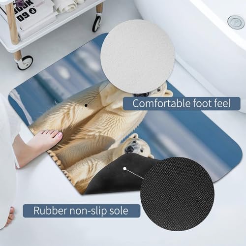 Tapis de sol ours polaires pour sortie de douche et devant d'évier - 5