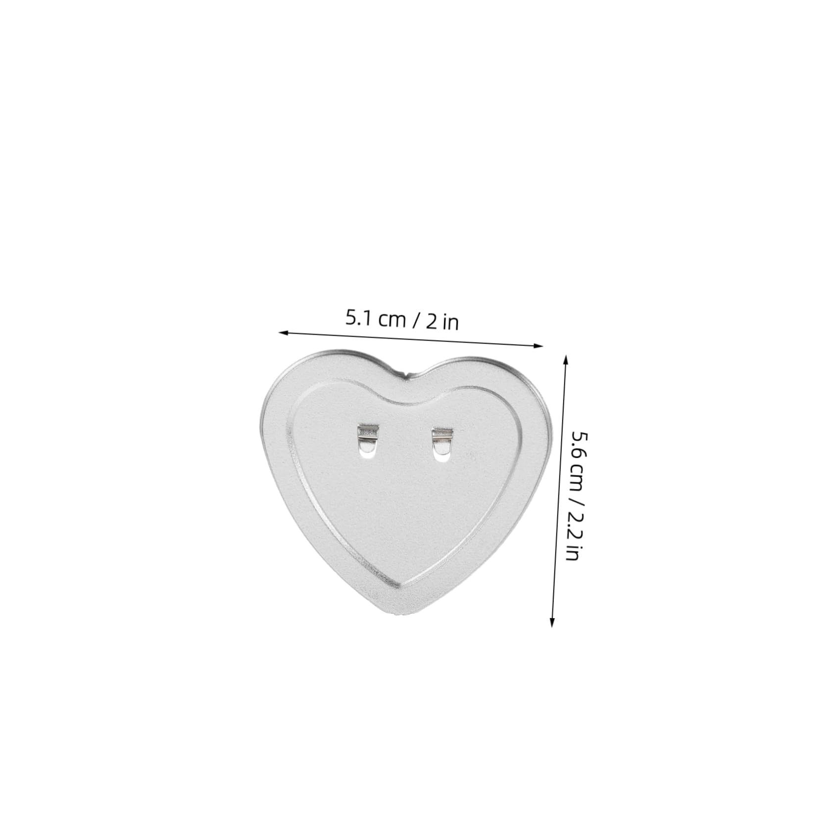 LALAFINA 100 Sets Heart Shape Metal Button Supplies DIY Projects Accessory Blank Button Pins Backs and Films