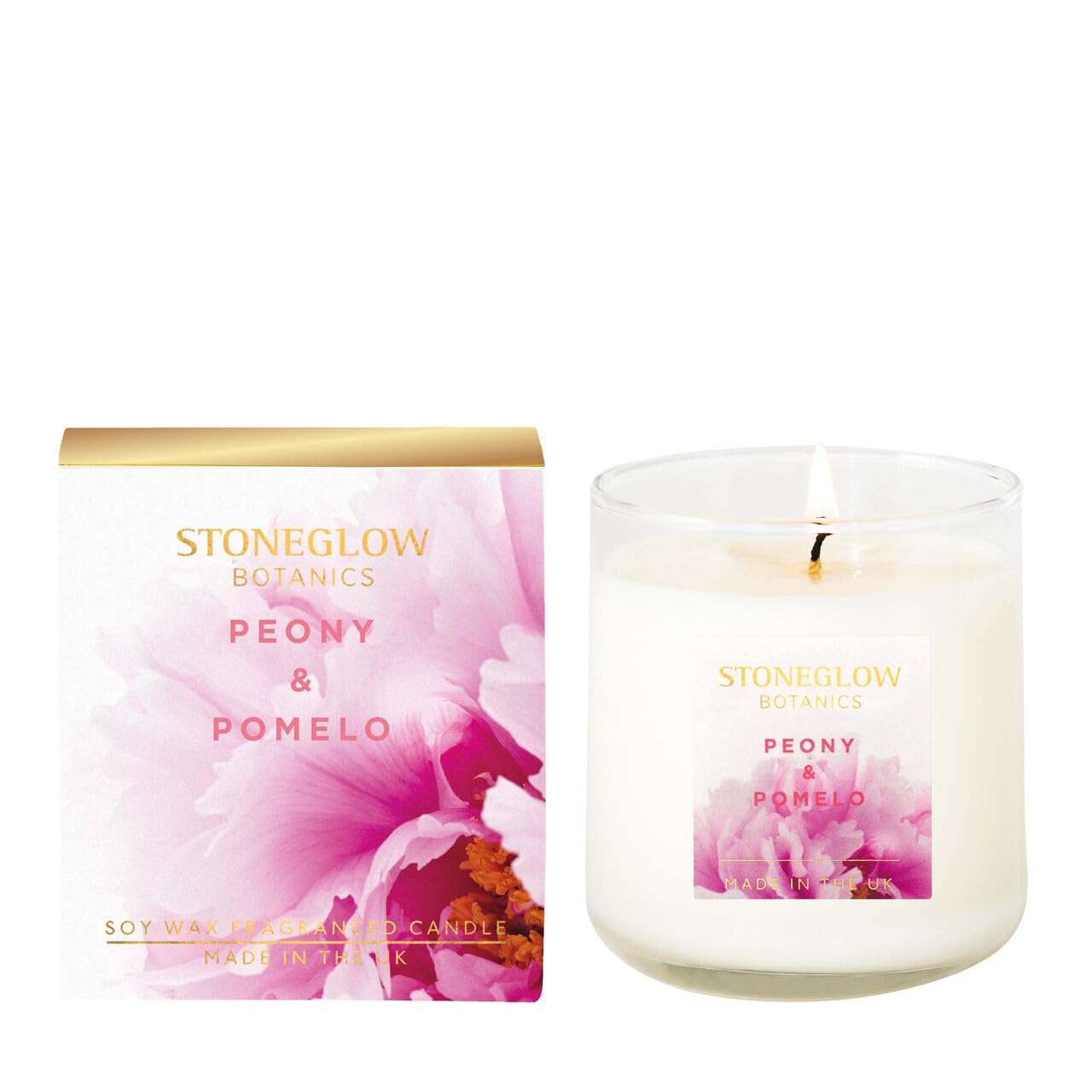 Stoneglow Botanic Peony & Pomelo Boxed Candle 190Gms In Glass Tumbler