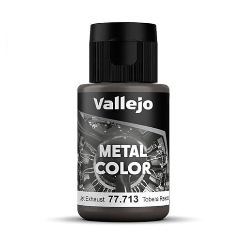 Vallejo - Metal Color | Jet Exhaust 32 ml (1.08 fl.oz.) | Faithfully Reproduce Different Metallic Finishes