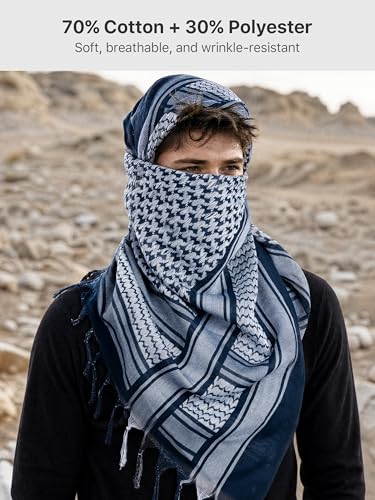 Image of FREE SOLDIER Scarf Military Shemagh Tactical Desert Keffiyeh Head Neck Scarf Arab Wrap with Tassel for Men Women