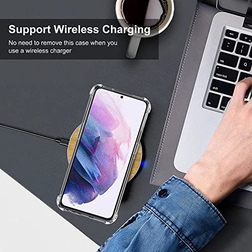 PingGoo Clear Magnetic Phone Case for Samsung Galaxy S21 FE Compatible with MagSafe, Soft Silicone TPU Bumper Cover Slim Fit Hard Back Shockproof Anti-Yellow Case Cover for Samsung Galaxy S21 FE - Image 7