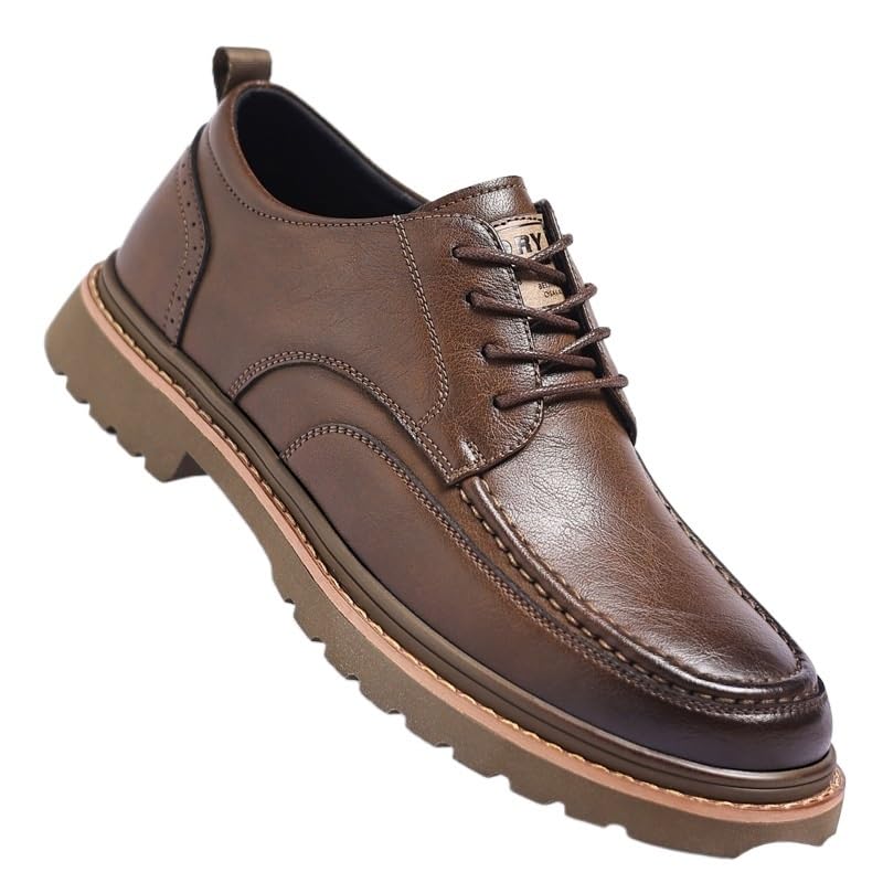 Men's Dress Shoes Casual Oxford Shoes Business Formal Shoes Casual Lace Up Round Toe Lug Sole Dress Derby Shoes