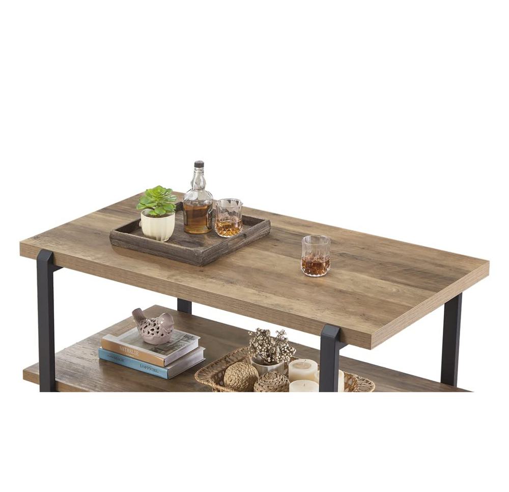 Amazon.com: FOLUBAN Industrial Coffee Table with Shelf, Wood and Amazon.com: FOLUBAN Industrial Coffee Table with Shelf, Wood and