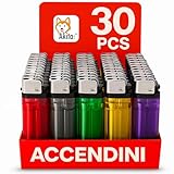 Akitaink Set da 30 Accendini Trasparenti Colorati - 5 Confezioni da 6 Pezzi, Accensione a ...