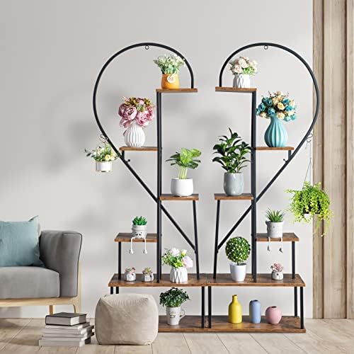 Karl home 6-Tier Tall Plant Stand Indoor, Creative Half Heart Sha...