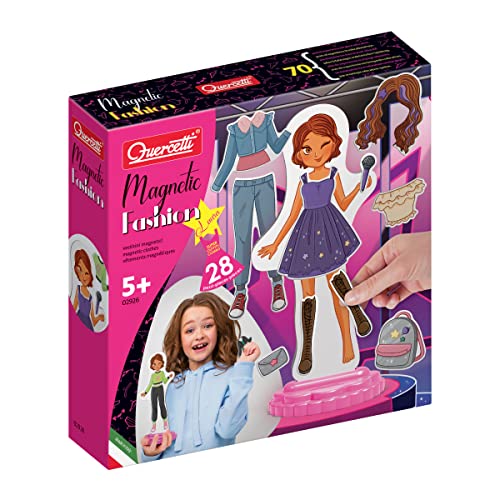 Quercetti Magnetic Fashion Laura, Costruzioni magnetiche Bambina 5+ Anni con Bambolina da Vestire e 29 Abiti, Giochi...