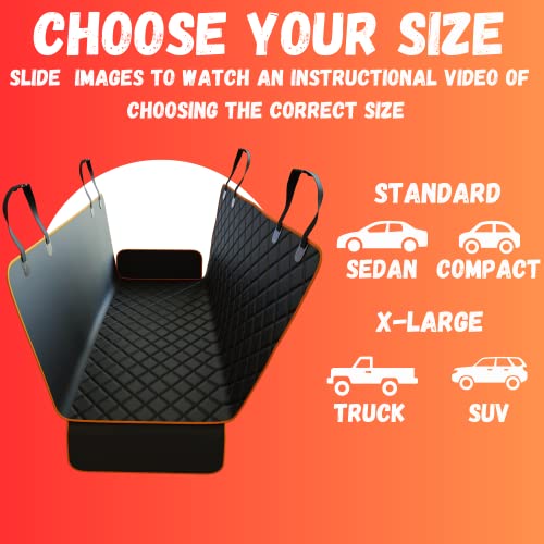 Dog Car Seat Cover For Back Seat For Cars & Suvs - Durable Pet Car Seat Cover Backseat Protector, Nonslip Dog Hammock For Car, Waterproof Scratchproof Rear Seat Cover Against Dirt, Fur, W/ Side Flaps #TOP5