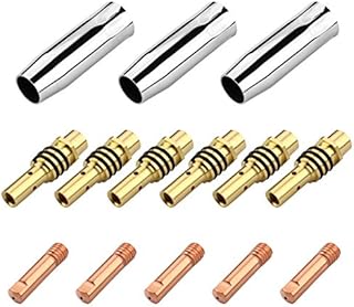Dadabig 14 PCS Nozzles Contact Tips Holder, Welding Torch Accessories Kit 3 pcs Nozzles, 6 pcs Contact Tips and 5 pcs Tip Holders for 15AK Torch Gun