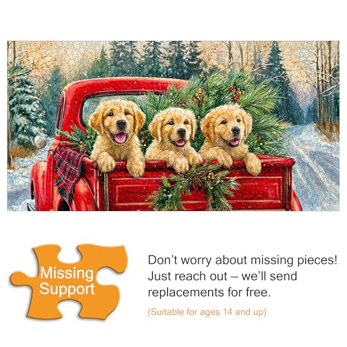 VAIIEYO Christmas Jigsaw Puzzles for Adults 1000, Puppy Jigsaw Puzzles, Puzzles for Adults Fun & Challenging Colorful Puzzles - Image 3